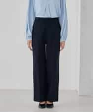 KBLCD03079 a.v.v(アー・ヴェ・ヴェ) 【洗える/ストレッチ/セットアップ対応】ダブルクロスストレートパンツ ネイビー