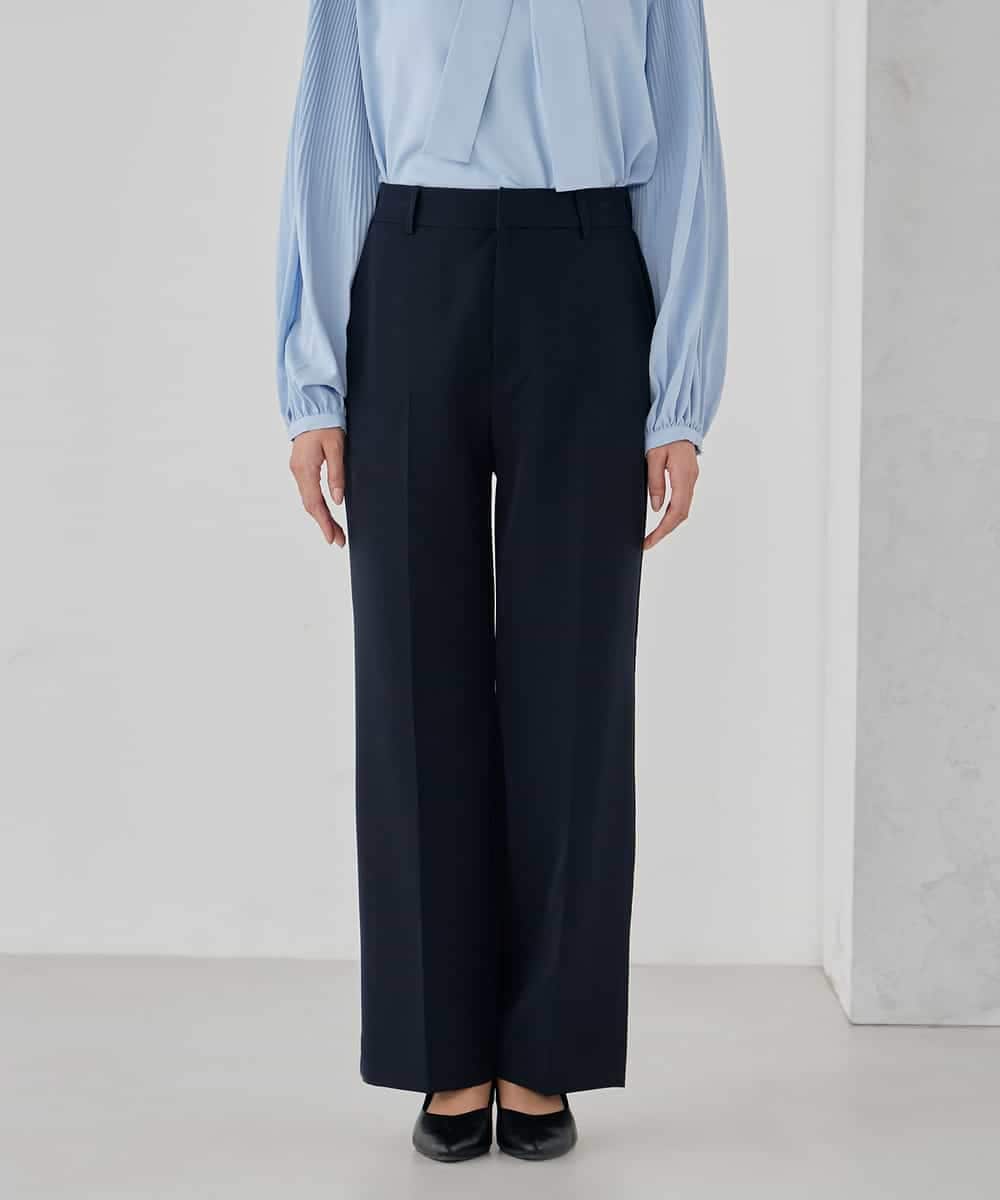 KBLCD03079 a.v.v(アー・ヴェ・ヴェ) 【洗える/ストレッチ/セットアップ対応】ダブルクロスストレートパンツ ネイビー