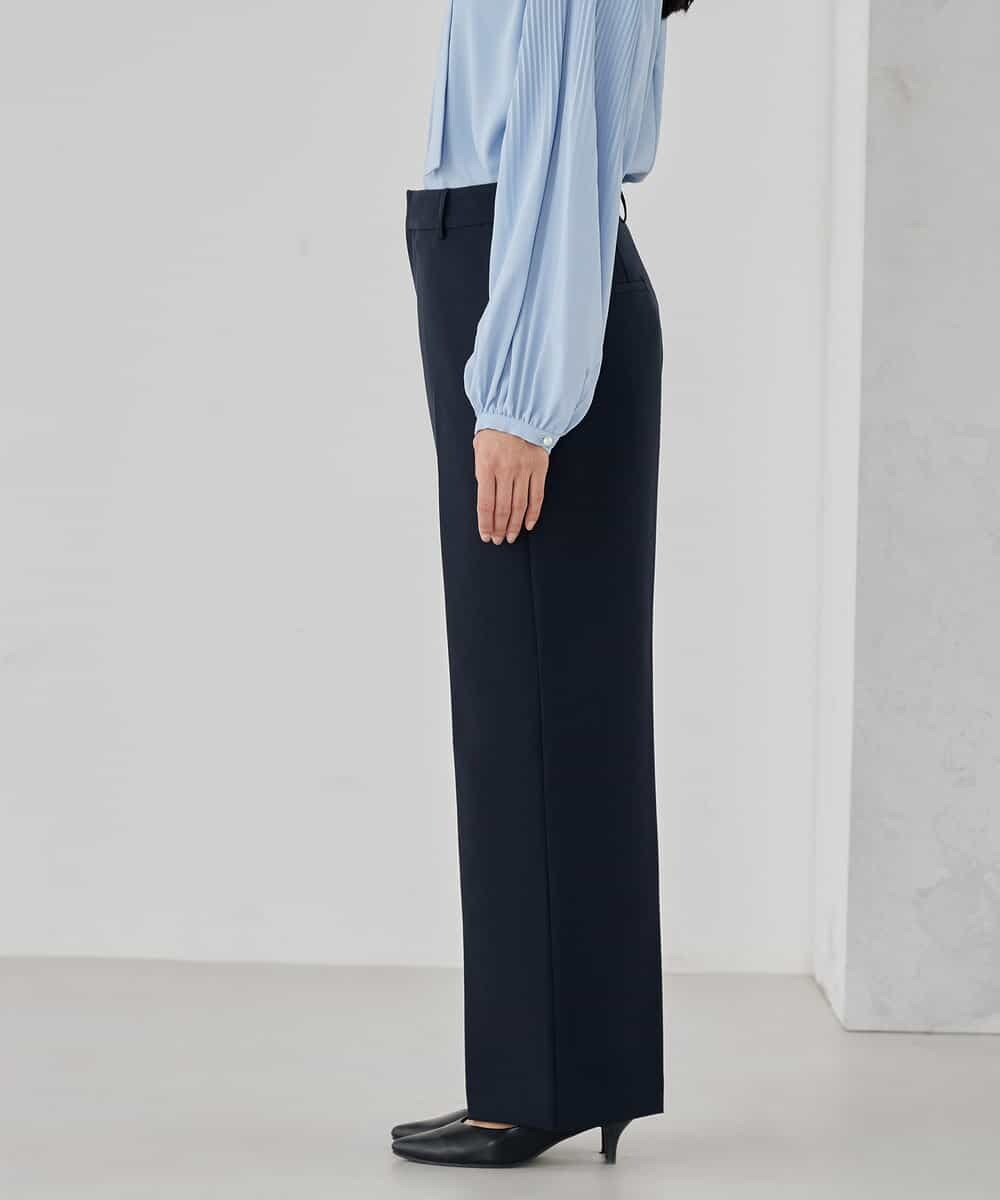 KBLCD03079 a.v.v(アー・ヴェ・ヴェ) 【洗える/ストレッチ/セットアップ対応】ダブルクロスストレートパンツ ネイビー