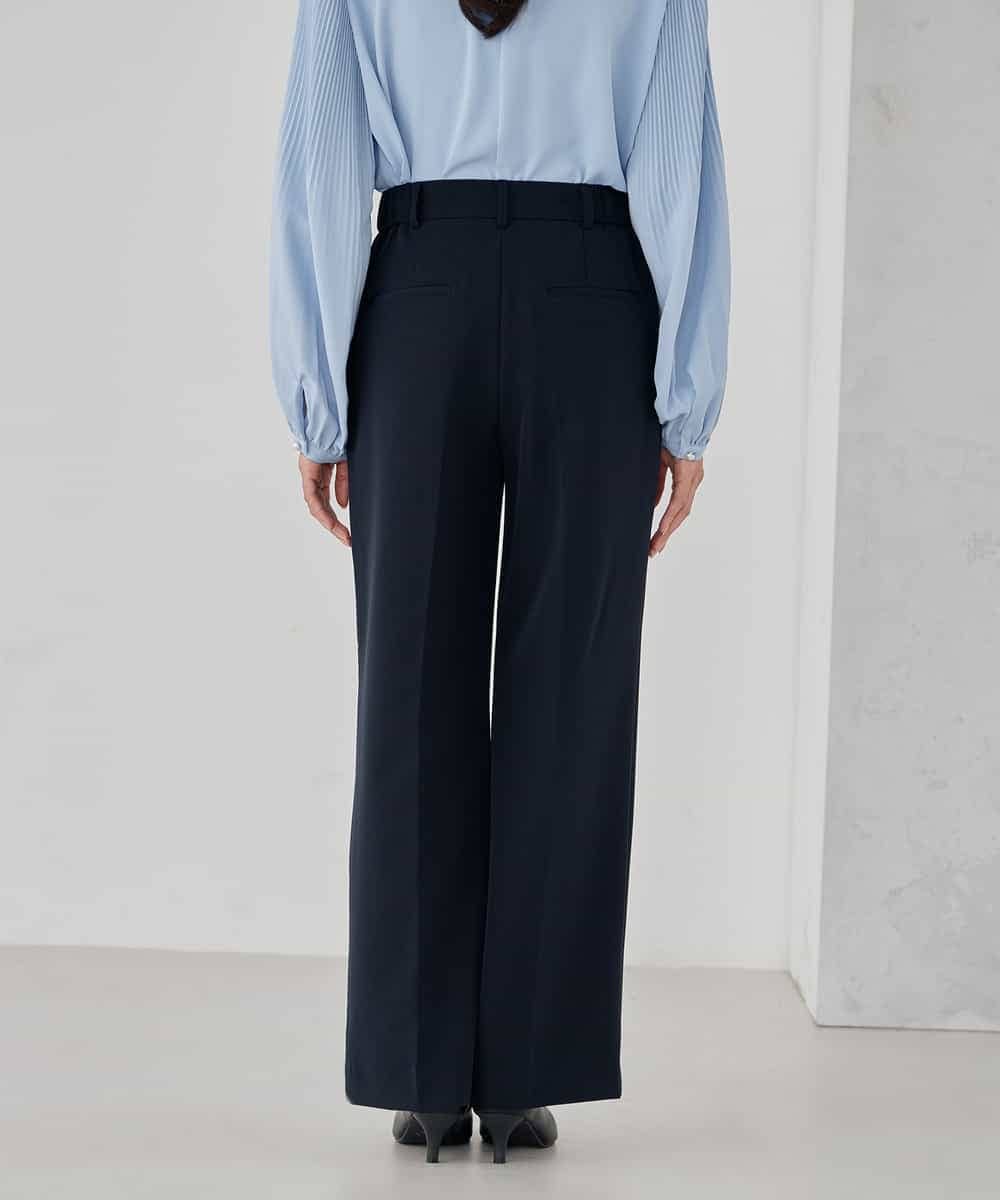 KBLCD03079 a.v.v(アー・ヴェ・ヴェ) 【洗える/ストレッチ/セットアップ対応】ダブルクロスストレートパンツ ネイビー