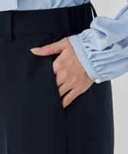 KBLCD03079 a.v.v(アー・ヴェ・ヴェ) 【洗える/ストレッチ/セットアップ対応】ダブルクロスストレートパンツ ネイビー