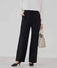 KBLCD03079 a.v.v(アー・ヴェ・ヴェ) 【洗える/ストレッチ/セットアップ対応】ダブルクロスストレートパンツ ブラック