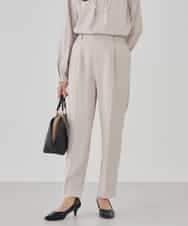 KBLCD04069 a.v.v(アー・ヴェ・ヴェ) サテンテーパードパンツ【洗える/速乾/毛玉になりにくい/イージーケア】 ネイビー