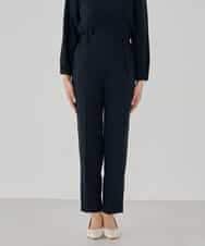 KBLCD04069 a.v.v(アー・ヴェ・ヴェ) サテンテーパードパンツ【洗える/速乾/毛玉になりにくい/イージーケア】 ネイビー