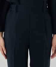 KBLCD04069 a.v.v(アー・ヴェ・ヴェ) サテンテーパードパンツ【洗える/速乾/毛玉になりにくい/イージーケア】 ネイビー