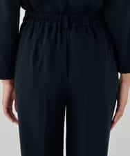 KBLCD04069 a.v.v(アー・ヴェ・ヴェ) サテンテーパードパンツ【洗える/速乾/毛玉になりにくい/イージーケア】 ネイビー