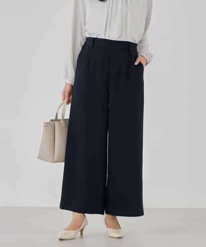 KBLCD05069 a.v.v サテンワイドクロップドパンツ【洗える/速乾/毛玉になりにくい/イージーケア】