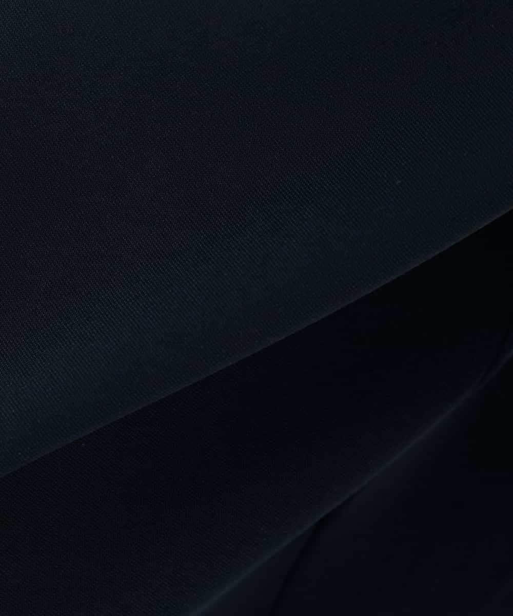 KBLCD05069 a.v.v(アー・ヴェ・ヴェ) サテンワイドクロップドパンツ【洗える/速乾/毛玉になりにくい/イージーケア】 ネイビー