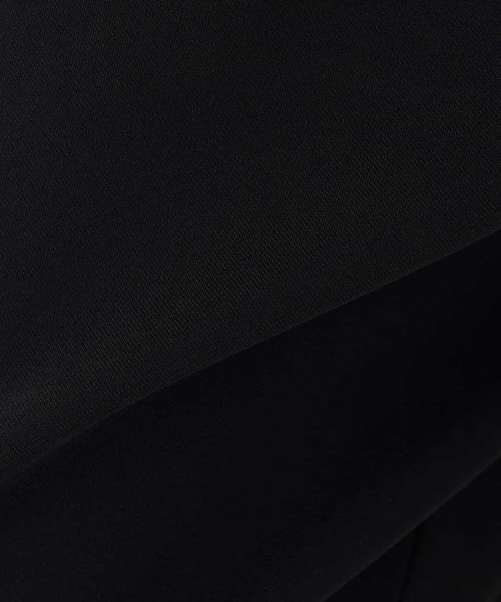 KBLCD05069 a.v.v(アー・ヴェ・ヴェ) サテンワイドクロップドパンツ【洗える/速乾/毛玉になりにくい/イージーケア】 ネイビー