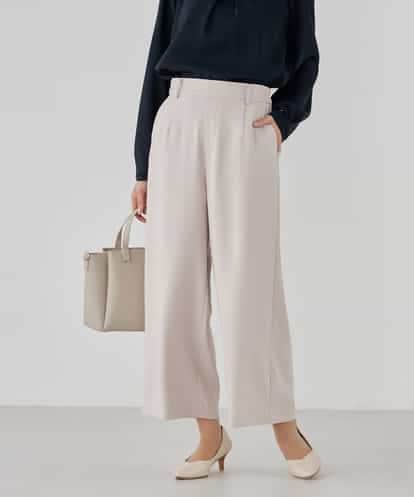 KBLCD05069 a.v.v サテンワイドクロップドパンツ【洗える/速乾/毛玉になりにくい/イージーケア】