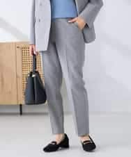 KBLFE20079 a.v.v(アー・ヴェ・ヴェ) 【洗える/UVカット】リネンライクストレッチテーパードパンツ ネイビー