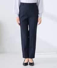 KBLFE20079 a.v.v(アー・ヴェ・ヴェ) 【洗える/UVカット】リネンライクストレッチテーパードパンツ ネイビー