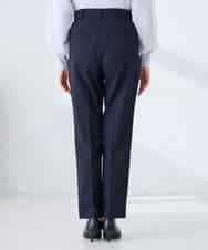 KBLFE20079 a.v.v(アー・ヴェ・ヴェ) 【洗える/UVカット】リネンライクストレッチテーパードパンツ ネイビー