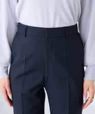 KBLFE20079 a.v.v(アー・ヴェ・ヴェ) 【洗える/UVカット】リネンライクストレッチテーパードパンツ ネイビー