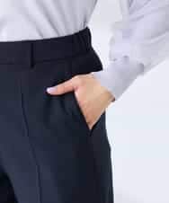 KBLFE20079 a.v.v(アー・ヴェ・ヴェ) 【洗える/UVカット】リネンライクストレッチテーパードパンツ ネイビー