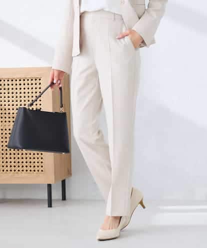 KBLFE20079 a.v.v 【洗える/UVカット】リネンライクストレッチテーパードパンツ