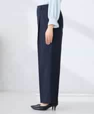 KBLFE22079 a.v.v(アー・ヴェ・ヴェ) 【洗える/UVカット】リネンライクストレッチワイドパンツ ネイビー