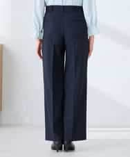 KBLFE22079 a.v.v(アー・ヴェ・ヴェ) 【洗える/UVカット】リネンライクストレッチワイドパンツ ネイビー