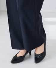 KBLFE22079 a.v.v(アー・ヴェ・ヴェ) 【洗える/UVカット】リネンライクストレッチワイドパンツ ネイビー