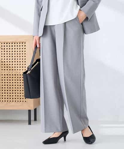 KBLFE22079 a.v.v 【洗える/UVカット】リネンライクストレッチワイドパンツ