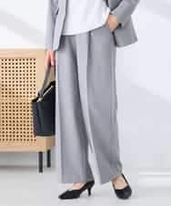 KBLFE22079 a.v.v(アー・ヴェ・ヴェ) 【洗える/UVカット】リネンライクストレッチワイドパンツ グレー