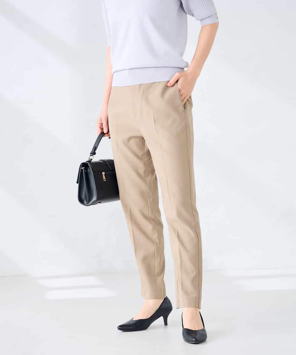 KBLGE30079 a.v.v(アー・ヴェ・ヴェ) 【接触冷感/イージーケア/UVカット/吸水速乾】サマーストレッチテーパードパンツ ネイビー