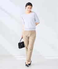 KBLGE30079 a.v.v(アー・ヴェ・ヴェ) 【接触冷感/イージーケア/UVカット/吸水速乾】サマーストレッチテーパードパンツ ネイビー