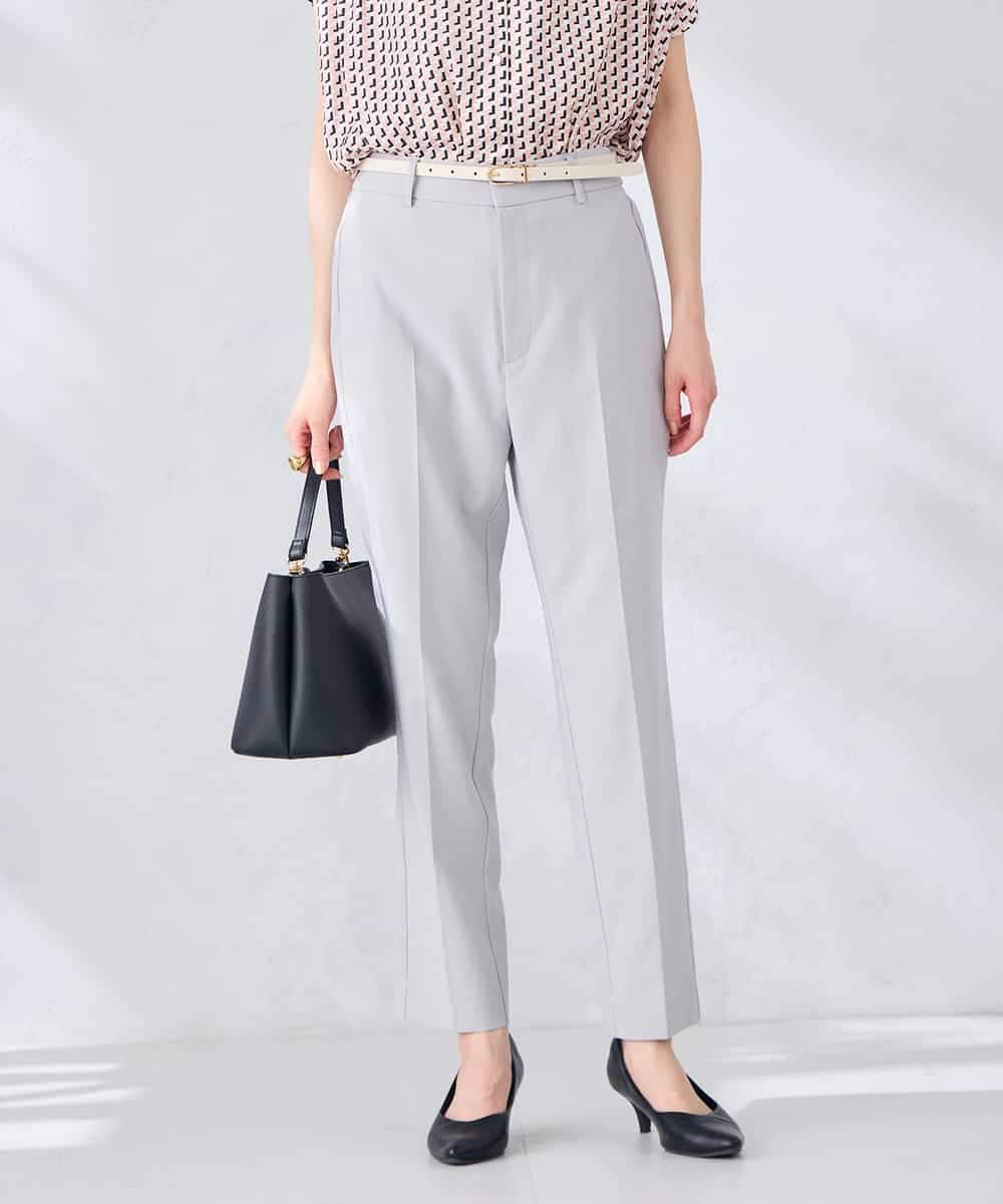 KBLGE30079 a.v.v(アー・ヴェ・ヴェ) 【接触冷感/イージーケア/UVカット/吸水速乾】サマーストレッチテーパードパンツ ネイビー