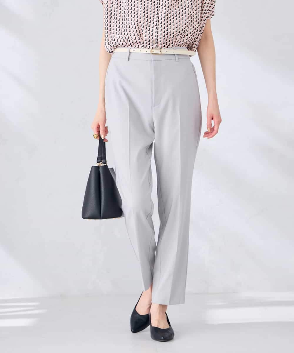 KBLGE30079 a.v.v(アー・ヴェ・ヴェ) 【接触冷感/イージーケア/UVカット/吸水速乾】サマーストレッチテーパードパンツ ネイビー