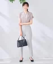 KBLGE30079 a.v.v(アー・ヴェ・ヴェ) 【接触冷感/イージーケア/UVカット/吸水速乾】サマーストレッチテーパードパンツ ネイビー