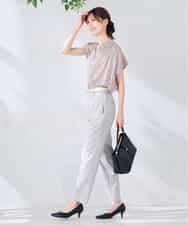 KBLGE30079 a.v.v(アー・ヴェ・ヴェ) 【接触冷感/イージーケア/UVカット/吸水速乾】サマーストレッチテーパードパンツ ネイビー