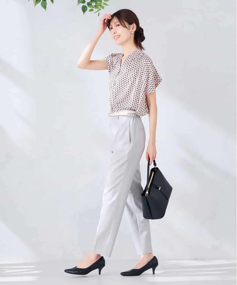 KBLGE30079 a.v.v(アー・ヴェ・ヴェ) 【接触冷感/イージーケア/UVカット/吸水速乾】サマーストレッチテーパードパンツ ネイビー