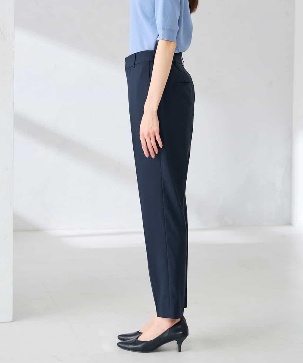 KBLGE30079 a.v.v(アー・ヴェ・ヴェ) 【接触冷感/イージーケア/UVカット/吸水速乾】サマーストレッチテーパードパンツ ネイビー