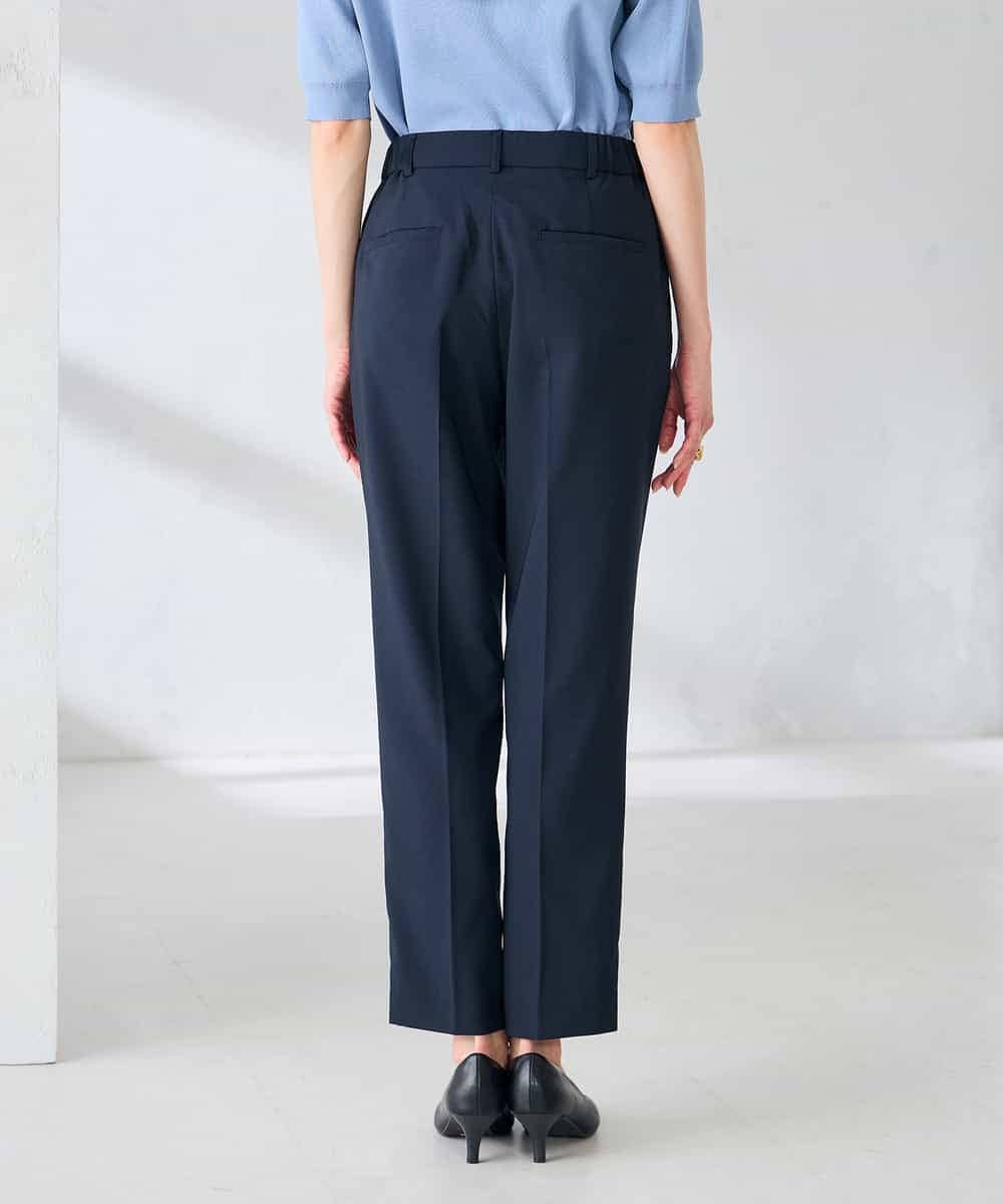 KBLGE30079 a.v.v(アー・ヴェ・ヴェ) 【接触冷感/イージーケア/UVカット/吸水速乾】サマーストレッチテーパードパンツ ネイビー