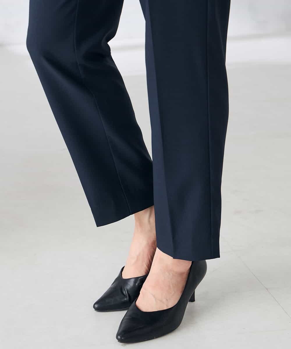 KBLGE30079 a.v.v(アー・ヴェ・ヴェ) 【接触冷感/イージーケア/UVカット/吸水速乾】サマーストレッチテーパードパンツ ネイビー