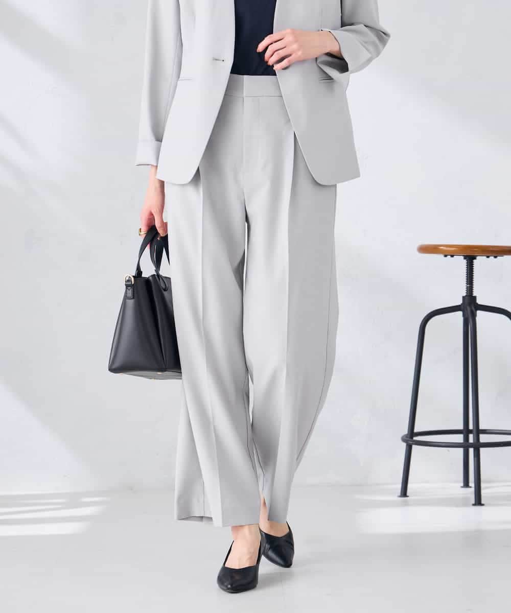 KBLGE31079 a.v.v(アー・ヴェ・ヴェ) 【接触冷感/イージーケア/UVカット/吸水速乾】サマーストレッチワイドパンツ ネイビー