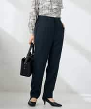 KBLLB11079 a.v.v(アー・ヴェ・ヴェ) 【洗える/イージーケア/ストレッチ】パウダーツイルテーパードパンツ ネイビー