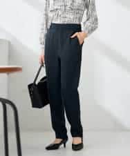 KBLLB11079 a.v.v(アー・ヴェ・ヴェ) 【洗える/イージーケア/ストレッチ】パウダーツイルテーパードパンツ ネイビー