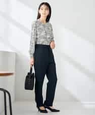 KBLLB11079 a.v.v(アー・ヴェ・ヴェ) 【洗える/イージーケア/ストレッチ】パウダーツイルテーパードパンツ ネイビー