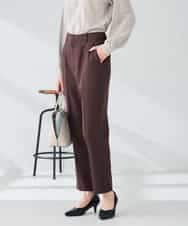 KBLLB11079 a.v.v(アー・ヴェ・ヴェ) 【洗える/イージーケア/ストレッチ】パウダーツイルテーパードパンツ ネイビー