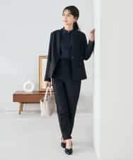 KBLLB11079 a.v.v(アー・ヴェ・ヴェ) 【洗える/イージーケア/ストレッチ】パウダーツイルテーパードパンツ ネイビー