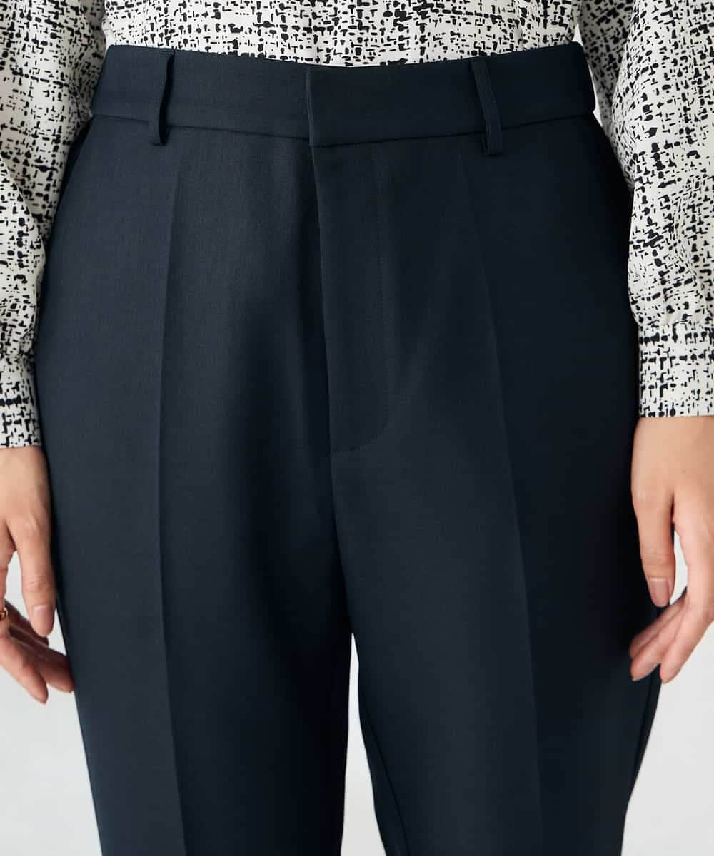 KBLLB11079 a.v.v(アー・ヴェ・ヴェ) 【洗える/イージーケア/ストレッチ】パウダーツイルテーパードパンツ ネイビー