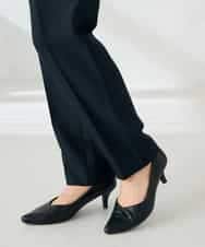 KBLLB11079 a.v.v(アー・ヴェ・ヴェ) 【洗える/イージーケア/ストレッチ】パウダーツイルテーパードパンツ ネイビー