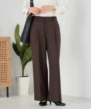 KBLLB13079 a.v.v(アー・ヴェ・ヴェ) 【洗える/イージーケア/ストレッチ】パウダーツイルワイドストレートパンツ ネイビー