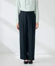 KBLLB13079 a.v.v(アー・ヴェ・ヴェ) 【洗える/イージーケア/ストレッチ】パウダーツイルワイドストレートパンツ ネイビー