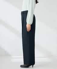 KBLLB13079 a.v.v(アー・ヴェ・ヴェ) 【洗える/イージーケア/ストレッチ】パウダーツイルワイドストレートパンツ ネイビー