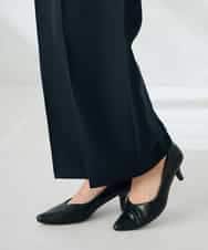 KBLLB13079 a.v.v(アー・ヴェ・ヴェ) 【洗える/イージーケア/ストレッチ】パウダーツイルワイドストレートパンツ ネイビー