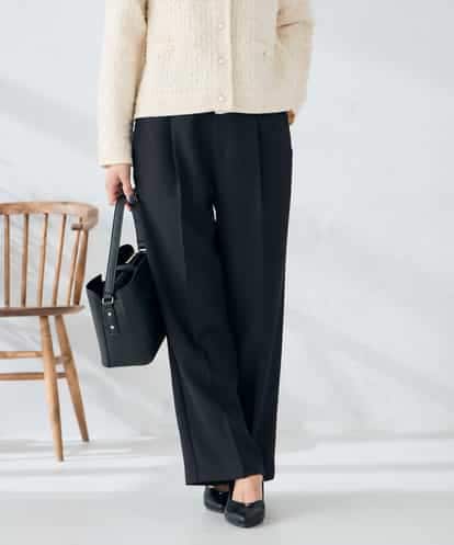 KBLLB13079 a.v.v 【洗える/イージーケア/ストレッチ】パウダーツイルワイドストレートパンツ