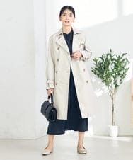 KBUCA01139 a.v.v(アー・ヴェ・ヴェ) ベーシックロングトレンチコート グレージュ