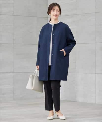 KBUCD02129 a.v.v ジャガードノーカラーコート